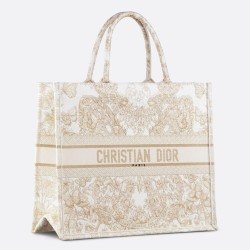 Dior Large Book Tote Bag in Butterfly Around The World Embroidery CDBS2351