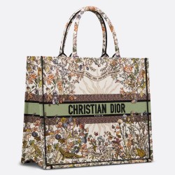 Dior Large Book Tote Bag in Dior 4 Saisons Automne Soleil Embroidery CDBS2352