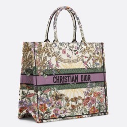 Dior Large Book Tote Bag in Dior 4 Saisons ete Soleil Embroidery CDBS2353