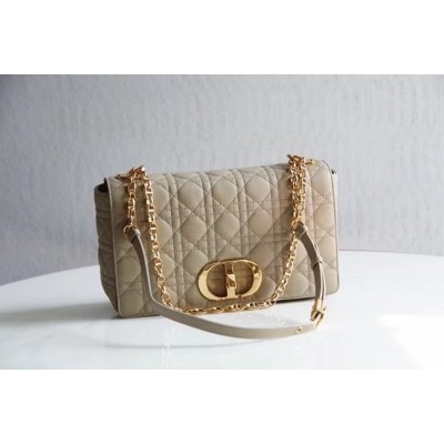 Dior Large Caro Bag In Beige Cannage Calfskin CDBS2374