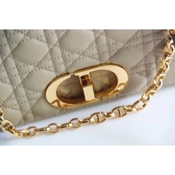 Dior Large Caro Bag In Beige Cannage Calfskin CDBS2374