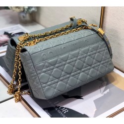 Dior Large Caro Bag In Grey Cannage Calfskin CDBS2376