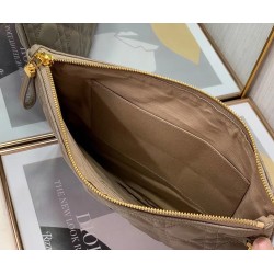 Dior Large Caro Daily Pouch In Beige Calfskin CDBS2378