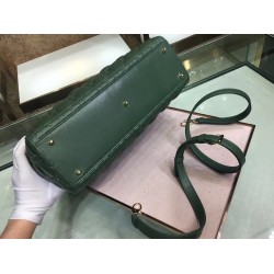 Dior Large Lady Dior Bag In Green Cannage Lambskin CDBS2390