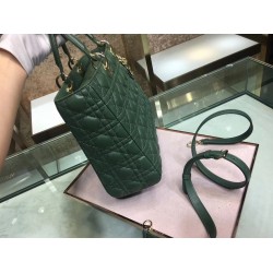 Dior Large Lady Dior Bag In Green Cannage Lambskin CDBS2390