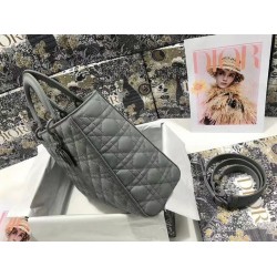 Dior Large Lady Dior Bag In Grey Ultramatte Calfskin CDBS2392