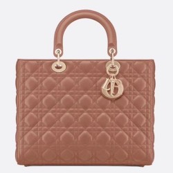 Dior Large Lady Dior Bag In Powder Cannage Lambskin CDBS2393