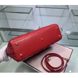 Dior Large Lady Dior Bag In Red Cannage Lambskin CDBS2394