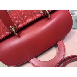 Dior Large Lady Dior Bag In Red Cannage Lambskin CDBS2394