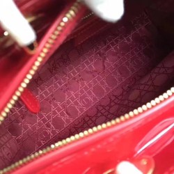 Dior Large Lady Dior Bag In Red Patent Leather CDBS2396