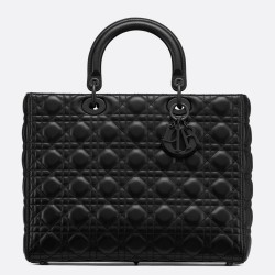 Dior Large Lady Dior Ultra-Matte So Black Bag CDBS2397