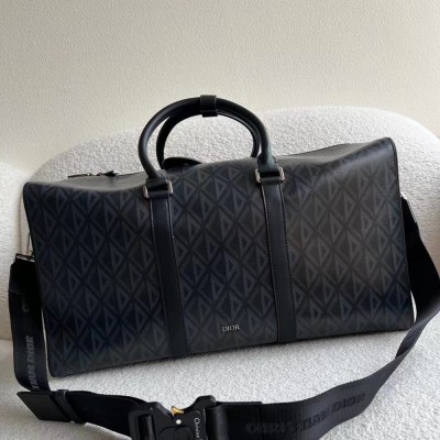 Dior Lingot 50 Duffle Bag In Black CD Diamond Canvas CDBS2400