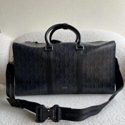 Dior Lingot 50 Duffle Bag In Black CD Diamond Canvas CDBS2400