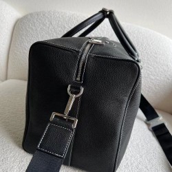 Dior Lingot 50 Duffle Bag In Black Grained Calfskin CDBS2401