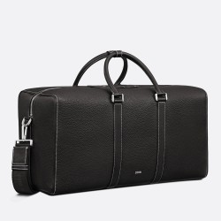 Dior Lingot 50 Duffle Bag In Black Grained Calfskin CDBS2401