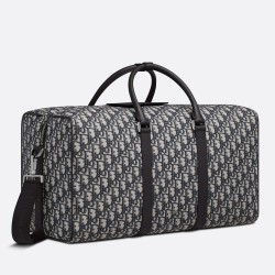 Dior Lingot 50 Duffle Bag In Black Oblique Jacquard CDBS2402