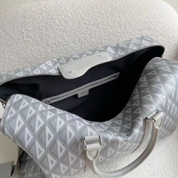 Dior Lingot 50 Duffle Bag In Gray CD Diamond Canvas CDBS2403