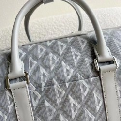 Dior Lingot 50 Duffle Bag In Gray CD Diamond Canvas CDBS2403