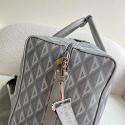 Dior Lingot 50 Duffle Bag In Gray CD Diamond Canvas CDBS2403