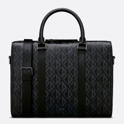 Dior Lingot Briefcase in Black CD Diamond Canvas CDBS2404