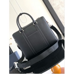 Dior Lingot Briefcase in Black Grained Calfskin CDBS2405