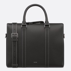 Dior Lingot Briefcase in Black Grained Calfskin CDBS2405