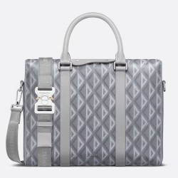 Dior Lingot Briefcase in Grey CD Diamond Canvas CDBS2406