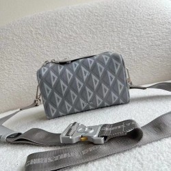 Dior Lingot Messenger Bag In Gray CD Diamond Canvas CDBS2407