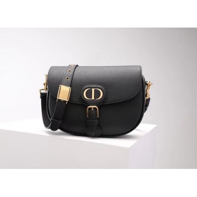 Dior Medium Bobby Bag In Black Grained Calfskin CDBS2411