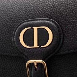 Dior Medium Bobby Bag In Black Grained Calfskin CDBS2411