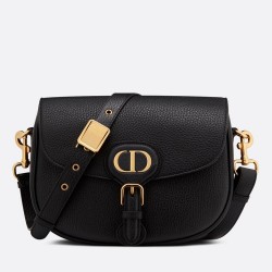 Dior Medium Bobby Bag In Black Grained Calfskin CDBS2411