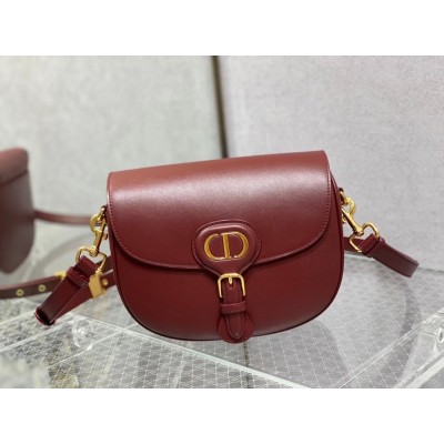 Dior Medium Bobby Bag In Bordeaux Calfskin CDBS2413