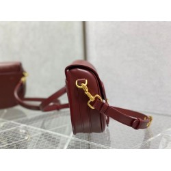 Dior Medium Bobby Bag In Bordeaux Calfskin CDBS2413