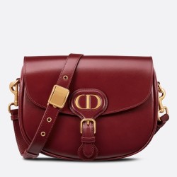 Dior Medium Bobby Bag In Bordeaux Calfskin CDBS2413