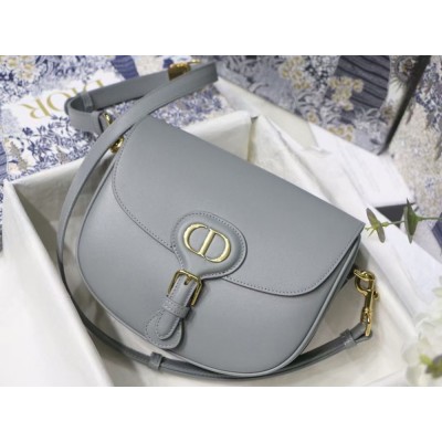 Dior Medium Bobby Bag In Grey Calfskin CDBS2416