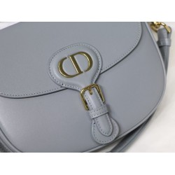 Dior Medium Bobby Bag In Grey Calfskin CDBS2416