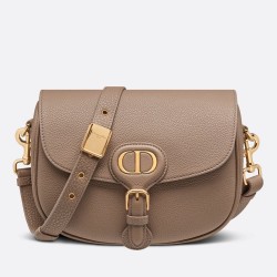 Dior Medium Bobby Bag In Warm Taupe Grained Calfskin CDBS2419