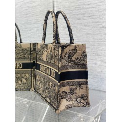 Dior Medium Book Tote Bag In Beige Toile de Jouy Voyage Embroidery CDBS2424