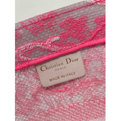 Dior Medium Book Tote Bag In Pink Transparent Toile de Jouy Canvas CDBS2451