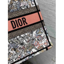 Dior Medium Book Tote Bag in Butterfly Around The World Embroidery CDBS2436