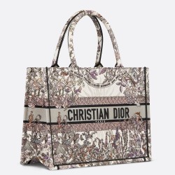 Dior Medium Book Tote Bag in Dior 4 Saisons Hiver Soleil Embroidery CDBS2439