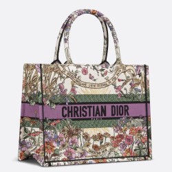 Dior Medium Book Tote Bag in Dior 4 Saisons ete Soleil Embroidery CDBS2438