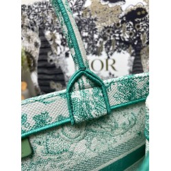 Dior Medium Dioriviera Book Tote in Aquamarina Toile de Jouy Embroidery CDBS2485