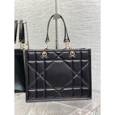 Dior Medium Essential Tote Bag In Black Archicannage Calfskin CDBS2488