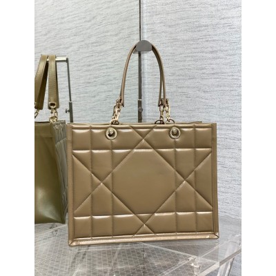 Dior Medium Essential Tote Bag In Hazelnut Archicannage Calfskin CDBS2489