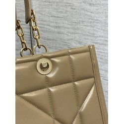 Dior Medium Essential Tote Bag In Hazelnut Archicannage Calfskin CDBS2489