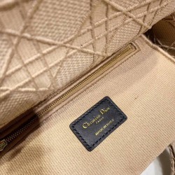 Dior Medium Lady D-Lite Bag In Beige Embroidered Canvas CDBS2526