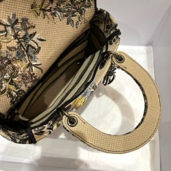 Dior Medium Lady D-Lite Bag In Beige Jardin d'Hiver Embroidery CDBS2527