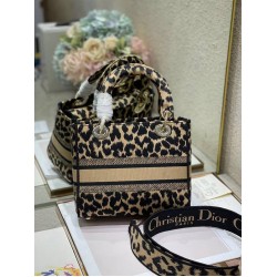 Dior Medium Lady D-Lite Bag In Beige Multicolor Mizza Embroidery CDBS2529