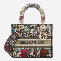 Dior Medium Lady D-Lite Mille Fleurs Embroidery Bag CDBS2574